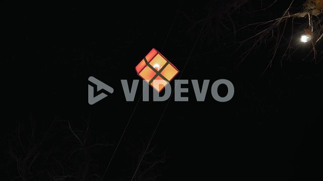 Cube Light Christmas Light Decoration Hanging In The Night Sky