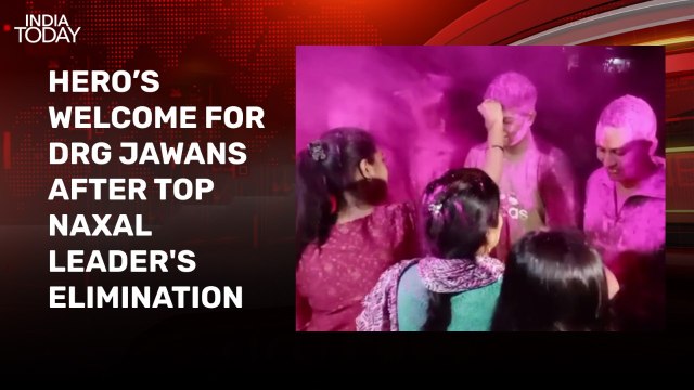 Watch: DRG jawans greeted with tilak, cheers after eliminating top Maoist leader