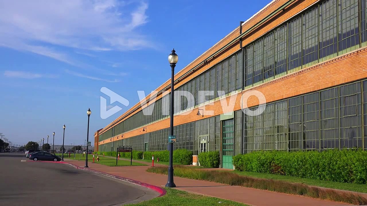 An establishing shot of a warehouse or factory