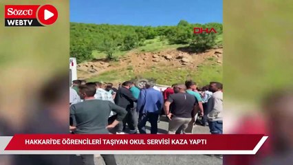 Hakkari'de öğrencileri taşıyan okul servisi kaza yaptı