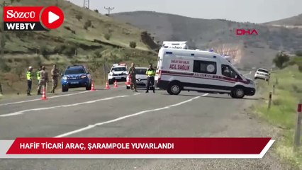 Hafif ticari araç, şarampole yuvarlandı: 1 ölü, 2 yaralı