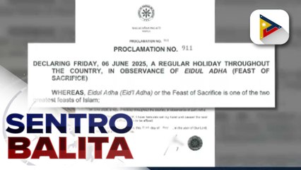 June 6, idineklarang regular holiday bilang paggunita sa Eid'l Adha