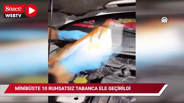 Minibüste 10 ruhsatsız tabanca ele geçirildi