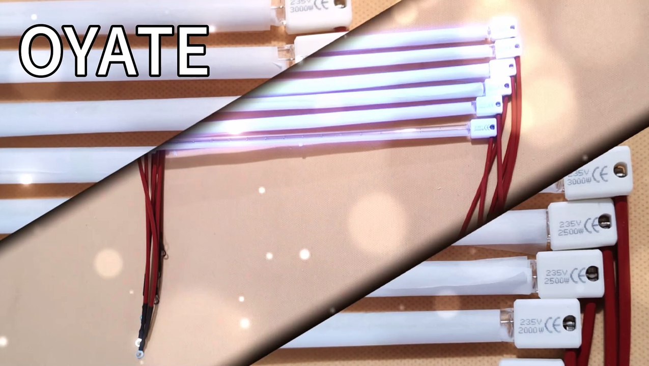 354mm 2000w 2500w 3000w Half White Halogen Infrared Heating Lamp Industrial Infrared Heat Lamp