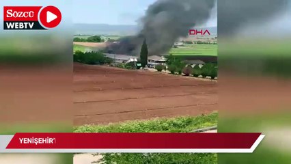 Yenişehir’de hayvan çiftliğinde yangın