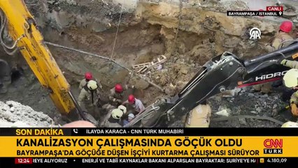 SON DAKİKA | Bayrampaşa'da kanalizasyon çalışmasında göçük meydana geldi