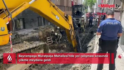 Bayrampaşa'da kanalizasyon çalışması sırasında bir işçi göçük altında kaldı