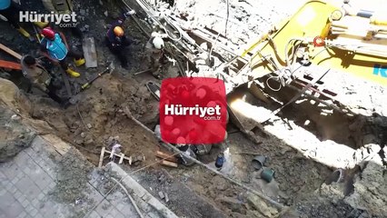 Bayrampaşa'da yol çöktü: Göçük altında kalan işçi kurtarıldı