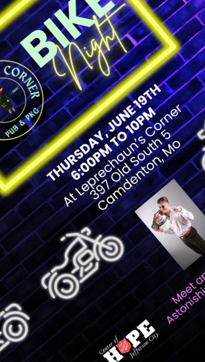🏍️It's BIKE NIGHT at Leprechaun's Corner Pub & Package but that not allCome out and see the SSW Heavyweight Champion Astonishing Austin Mulitalo🗓️Its happening June 19th from 6pm-10pmLocated at 397 Old South 5, Camdenton, MO, United States, 65020