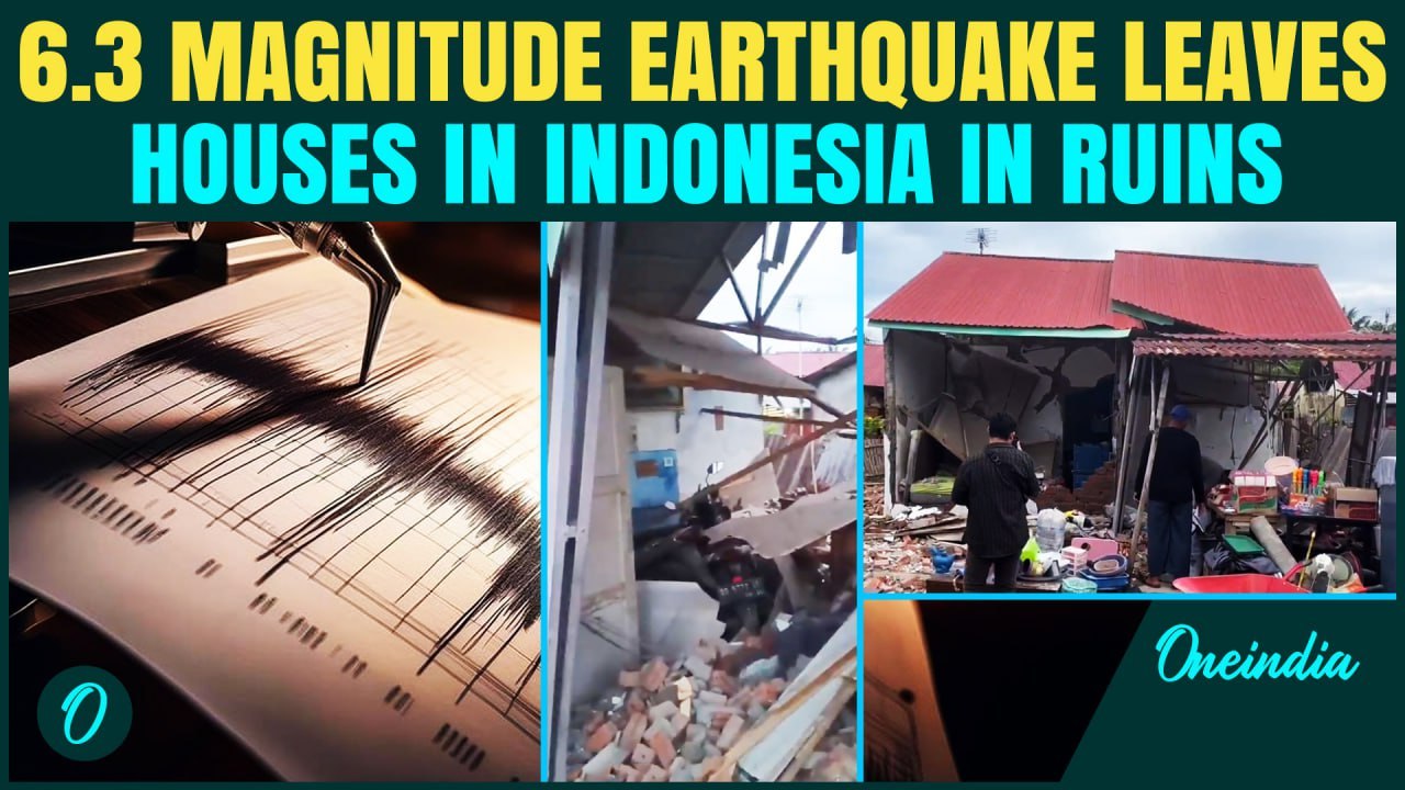 Indonesia Earthquake: 6.3 Magnitude Quake Shakes Indonesia; Over 100 Houses Damaged | Shocking Video