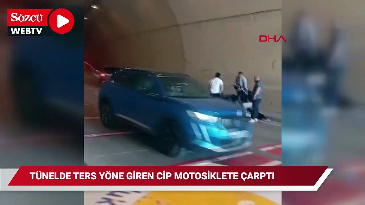Beyoğlu’nda tünelde ters yöne giren cip, motosiklete çarptı