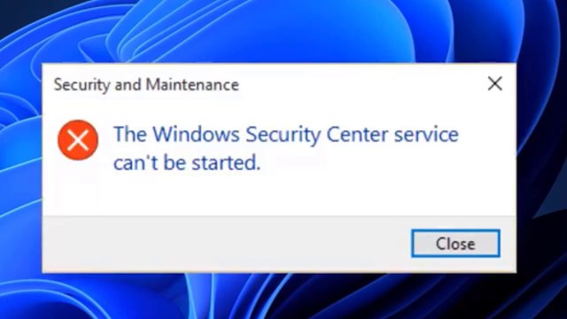 The windows security center service can't be started in windows 11 / 10 Fix