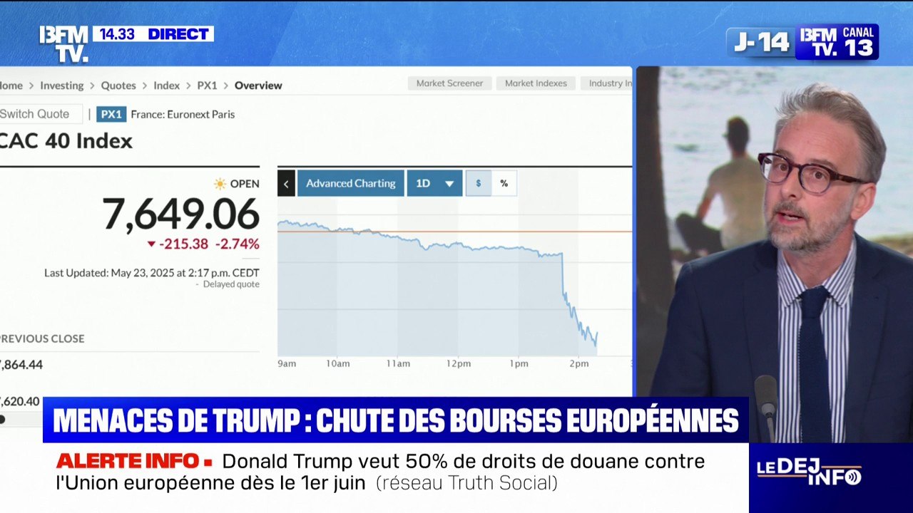 Menaces de Donald Trump sur l'UE: les bourses européennes en forte baisse
