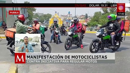 En Puebla, motociclistas se manifiestan contra la Ley de Movilidad