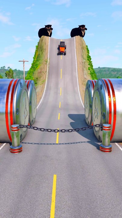 Cars & Sport Cars vs Chain Trap - BeamNG.Drive