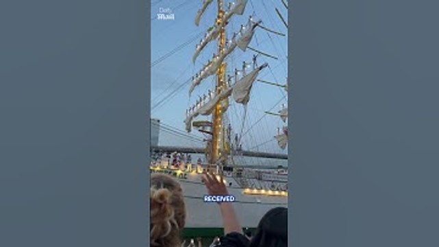 Cuauhtémoc Ship filmed shortly before Brooklyn Bridge collision