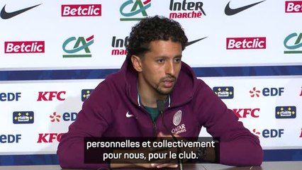 PSG - Marquinhos veut "concrétiser le travail" avec un doublé Coupe-Ligue des champions