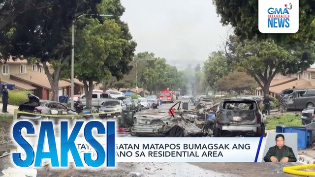 2 patay, 8 sugatan matapos bumagsak ang isang eroplano sa residential area | Saksi