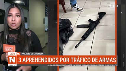 Cautelan a 3 aprehendidos por tráfico de armas