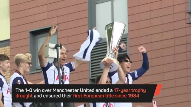 Tottenham celebrate Europa League triumph