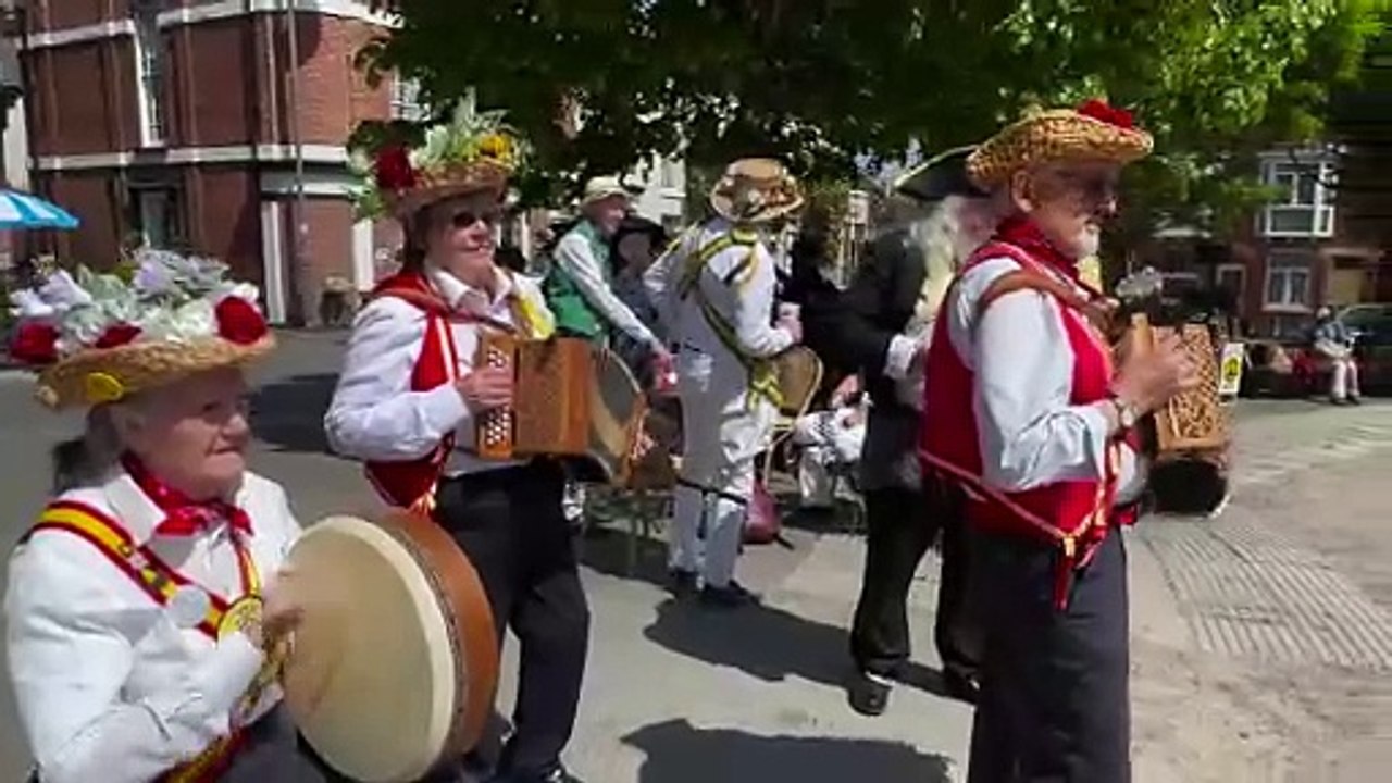 Carn Brae Morris and Ripley Morris from Derbyshire during Winkleigh Morris tour in Crediton, video Alan Quick IMG_2043