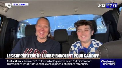 UBB-Northampton: les supporters du club de rugby bordelais en route vers le Millenium Stadium à Cardiff pour la finale de Champions Cup