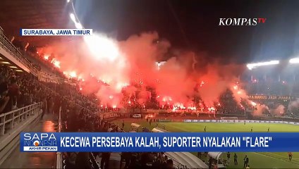 Kecewa Persebaya Kalah Lawan Bali United, Suporter Nyalakan Flare saat Pertandingan