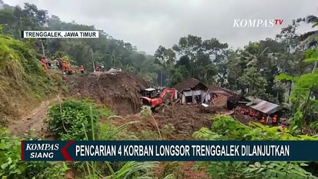 Update Operasi Pencarian 4 Korban Longsor Trenggalek, Terkendala Cuaca?