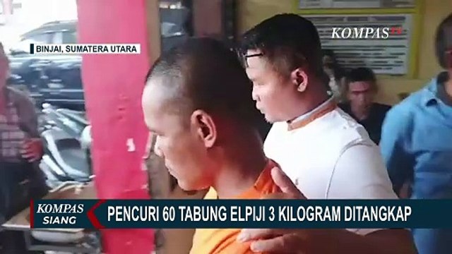 Rekaman Detik-Detik Pencuri Gondol 60 Tabung Gas Elpiji 3 KG di Binjai
