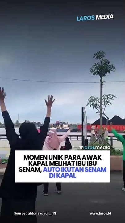 Momen ABK Kapal Lihat Ibu Ibu Senam, Auto Ikutan Senam Juga