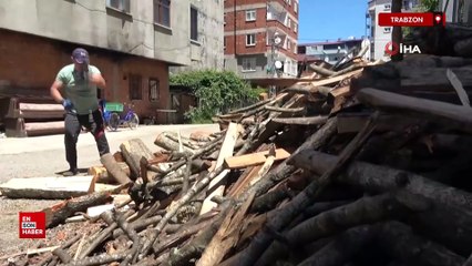 Trabzon'da odun kırarak aylık 80 bin TL'nin üzerinde para kazanıyor