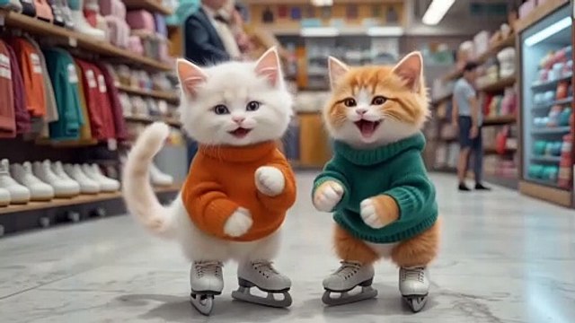 Kittens ICE SKATING ADVENTURE 🙀😻 _cat _shorts _aicat _catlovers _cutecat _cartoon _funny _kitten _ai(1080P_HD)