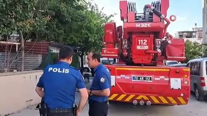 Karaman’da öfkeli koca evin çatısını ateşe verdi