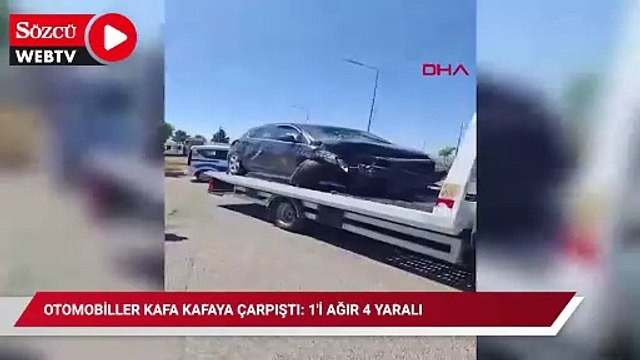 Otomobiller kafa kafaya çarpıştı: 1'i ağır 4 yaralı