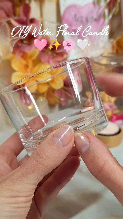 DIY Water Floral Candle via: @life_art_98Transform any space into a serene retreat with a water floral candle. The soft flicker of the flame, combined with delicate floating blooms, creates a calming and elegant atmosphere.