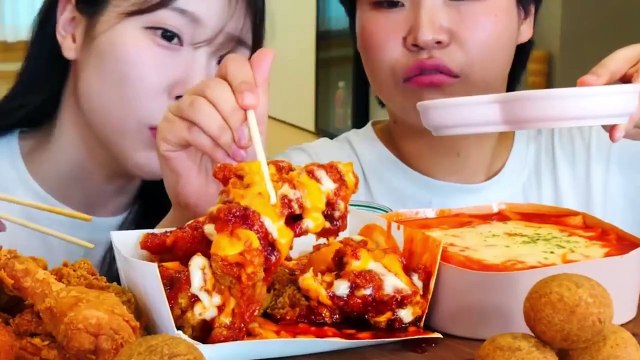 ASMR MUKBANG Cheese ball, Seasoned Chicken, Tteokbokki, Cheese Hot dog, Fried Chicken.