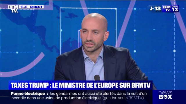 Droits de douane: Ce n'est pas le moment de montrer de la fébrilité, des discussions sont en cours , indique Benjamin Haddad, ministre délégué de l'Europe