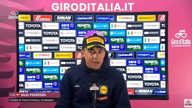 Cycling - Giro d'Italia 2025 - Mads Pedersen: Ciccone lost the GC today and we lost a chance to win a stage.