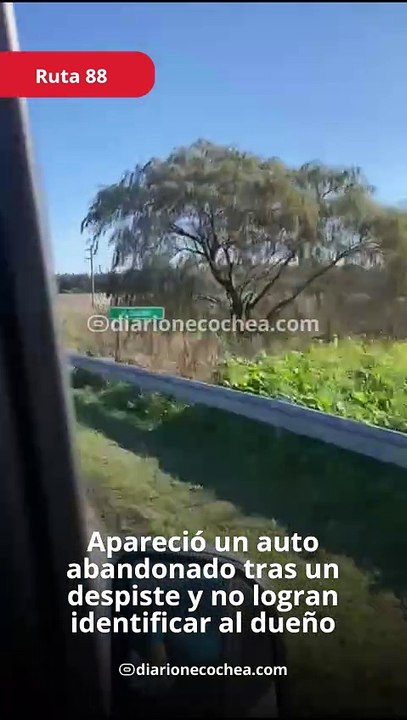 Ruta 88: apareció un auto abandonado tras un despiste y no logran identificar al dueño