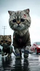 The two kittens has no shelter