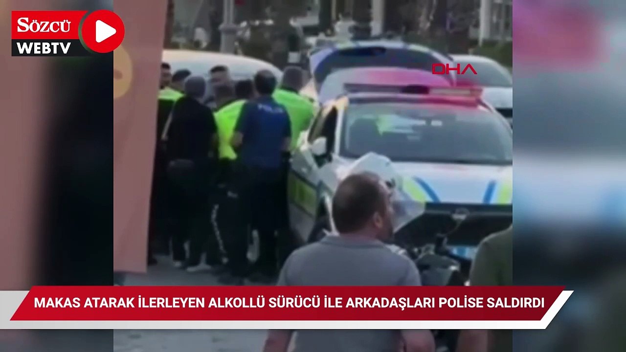 Bodrum'da makas atarak ilerleyen alkollü sürücü ile arkadaşları polise saldırdı; 3 gözaltı