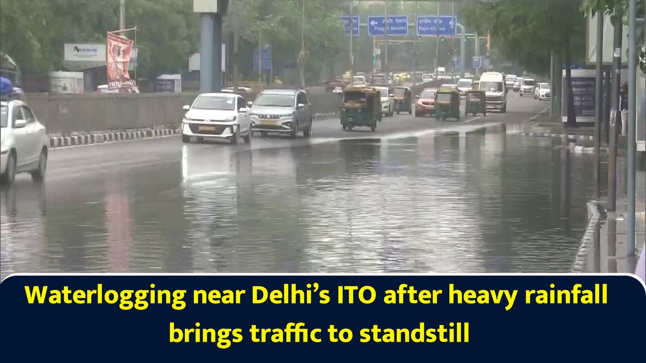 Waterlogging near Delhi’s ITO after heavy rainfall brings traffic to standstill