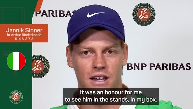 Sinner 'honoured' to have Donnarumma watching him