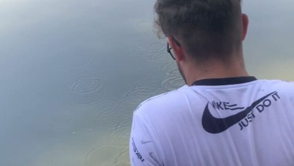 Boy gets pushed into river while trying to save his floating shoe