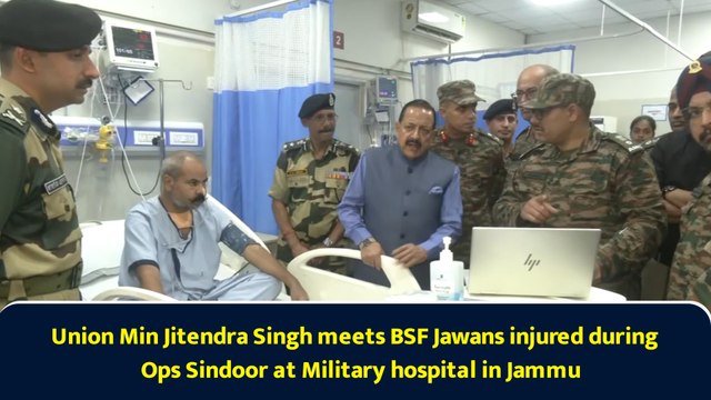 Union Min Jitendra Singh meets BSF Jawans injured during Ops Sindoor at Military hospital in Jammu