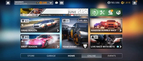 Maserati Quattroporte GTS (A race)  Drag season  CPR 0-250 1000m