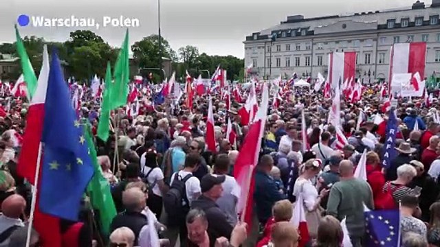 Präsidentenwahl in Polen: Zehntausende bei Wahlkampf-Demos