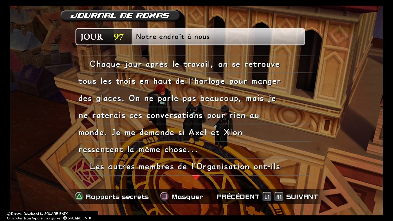 KINGDOM HEARTS - 358_2 Days  Lecture du journal de Roxas en plus des les Rapport secrets