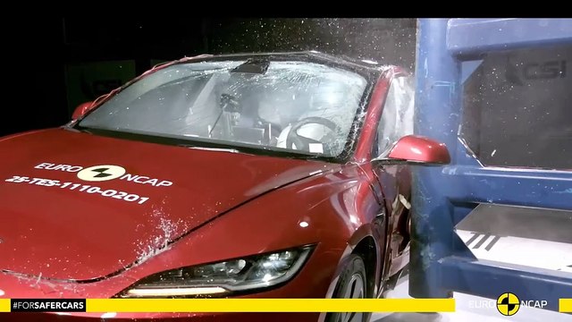 La berline électrique de taille intermédiaire Tesla Model 3 obtient cinq étoiles aux crash-tests Euro NCAP 2025