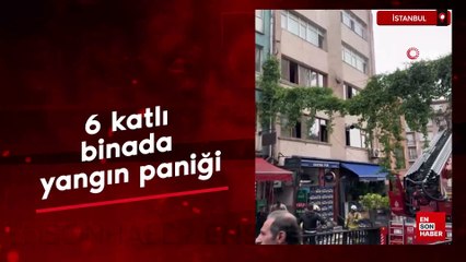 İstanbul Beyoğlu'da 6 katlı binada yangın paniği